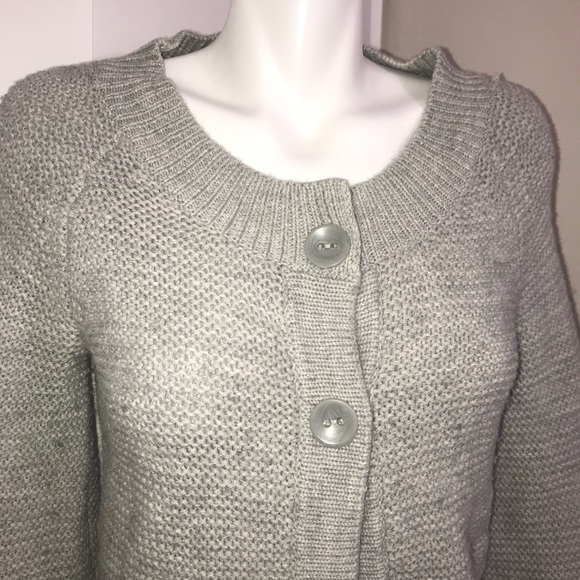 Jacob Light Grey Ribbed ThickKnit Cropped Cardigan - Picture 4 of 10